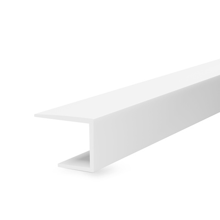 PVC-Profil Typ J PT5, Abschluss-Eckprofil für die Kante von Gipskartonplatten (GK), WEISS