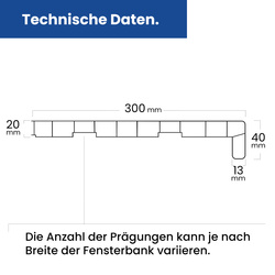 Fensterbank Fensterbrett für den Innenbereich PVC Tiefe 30cm EICHE SKANDINAVISCH + Endkappen GRATIS!