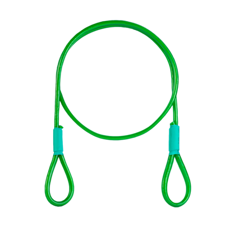 Stahlseil Verzinkt PVC GRÜN mit Ösen Schlaufenseil Öse - Öse Schlaufe Drahtseil Seil mit Schlaufen 2/4mm 1x19