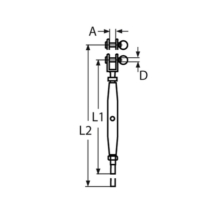 Edelstahl Wantenspanner Gabel - Terminal M10 Für Seil 5mm