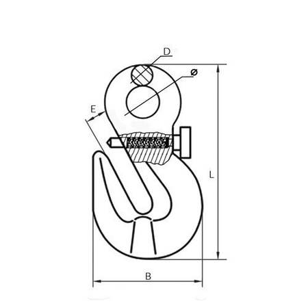 Parallelhaken mit Öse und Sicherung 10mm Güteklasse 8