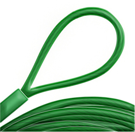 Stahlseil Verzinkt PVC GRÜN mit Ösen Schlaufenseil Öse - Öse Schlaufe Drahtseil Seil mit Schlaufen 2/4mm 1x19