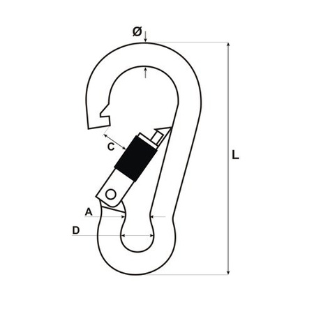 KARABINERHAKEN Feuerwehre Edelstahl V4A NIRO Karabiner mit Sicherheitsmutter 6mm