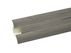 2m Fussleiste 62mm EICHE DUNKEL Fußleiste Leiste Sockelleiste Laminatleiste Bodenleiste PVC + Montagematerial GRATIS