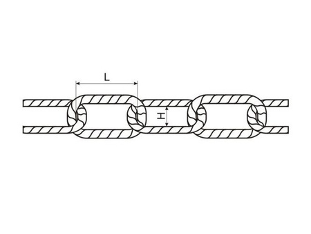 Zierkette Vierkant Gedreht 3,5mm 20m