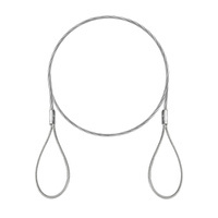 Stahlseil Verzinkt mit Ösen Schlaufenseil Öse - Öse Schlaufe Drahtseil Seil mit Schlaufen 3mm