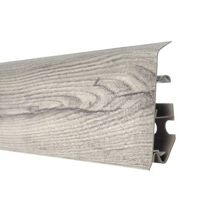 2,5m Fussleiste PVC 70mm Eiche Jasmin + Montagematerial Gratis