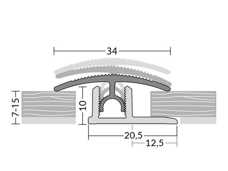 Übergangsprofil Klick 34mm PROFI-TEC 90cm SAHARA