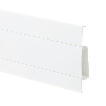 2,5m Fussleiste PVC 75mm Weiss + Montagematerial Gratis