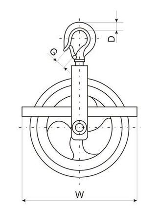 SEILROLLE mit HAKEN Umlenkrolle Blockseilrolle 150mm