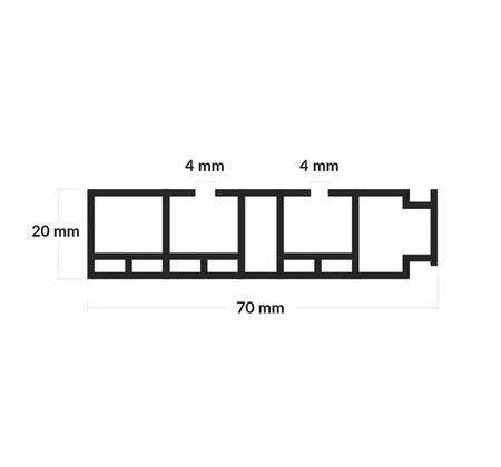 Gardinenschienen PVC 2-Läufig Vorhangsschiene Innenlaufschienen Deckenschiene SCHWARZ 90cm 100cm 150cm