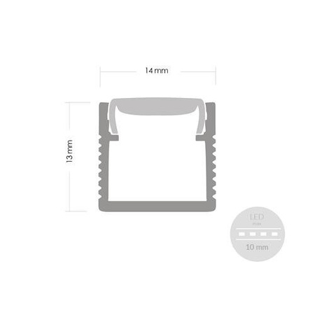 Alu Profil für LED MODELL E Transparent Streifen Lichtleiste Aluminium 1m - 2m