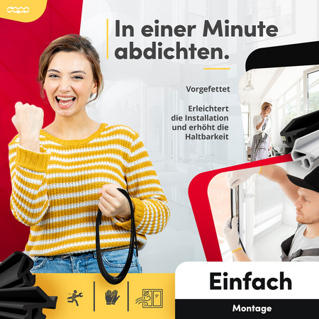 Fensterdichtung S-1251 Schwarz Salamander PVC Kunststofffenster Dichtung