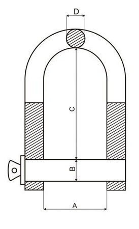 Schäkel gerade Form 0,5T mit Schraubbolzen GK 6