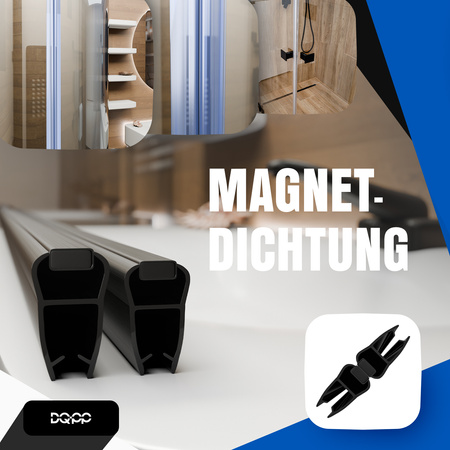 Magnetdichtung Dichtung Schwarz Duschtürdichtung 6mm 8mm