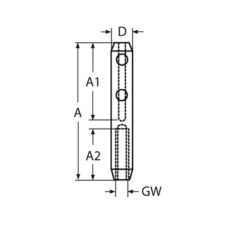 Schraubterminal zur Selbstmontage M6 RECHTS für Seil 3mm, 4mm V4A