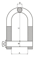Schäkel gerade Form 6,5T mit Schraubbolzen GK 6