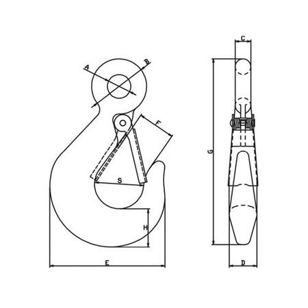 Lasthaken mit Sicherung Verzinkt 1600kg 1,6T