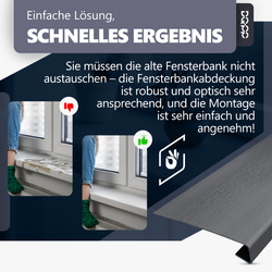 Renovierungsabdeckung für alte Innenfensterbank – Marmor Tiefe 38cm