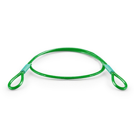 Stahlseil Verzinkt PVC GRÜN mit Ösen Schlaufenseil Öse - Öse Schlaufe Drahtseil Seil mit Schlaufen 2/4mm 1x19