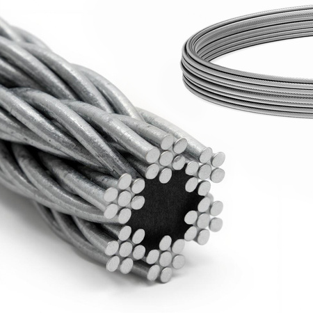 DRAHTSEIL Verzinkt Drahtseile Stahlseil Stahlseile Draht 2mm 6x7