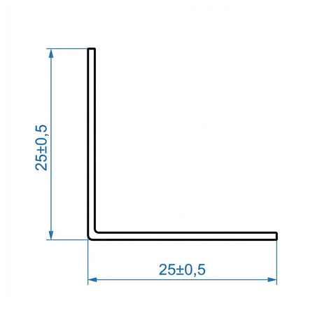 Selbstklebender PVC-Winkel für Außenecken 25×25mm SCHWARZ 2m