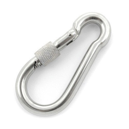 KARABINERHAKEN Feuerwehre Edelstahl V4A NIRO Karabiner mit Sicherheitsmutter 5mm