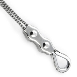 SET: Drahtseil 5mm 6x7 15m, Duplex Drahtseilklemme 4 Stk., Kausche 2 Stk.