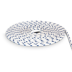 Polyesterseil 12mm weiß mit blauen Flecken Schotseil Kordel 16-Fach geflochten guter Griff