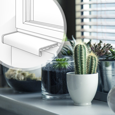 Fensterbank Fensterbrett für den Innenbereich PVC Tiefe 30cm NUSS + Endkappen GRATIS!