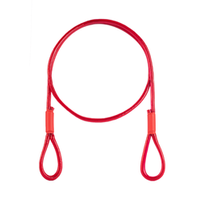 Stahlseil Verzinkt PVC ROT mit Ösen Schlaufenseil Öse - Öse Schlaufe Drahtseil Seil mit Schlaufen 1,6/3mm 1x7