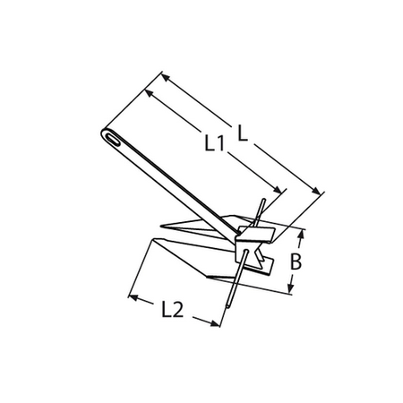 Anker Type Danforth 20kg - 1 Stück