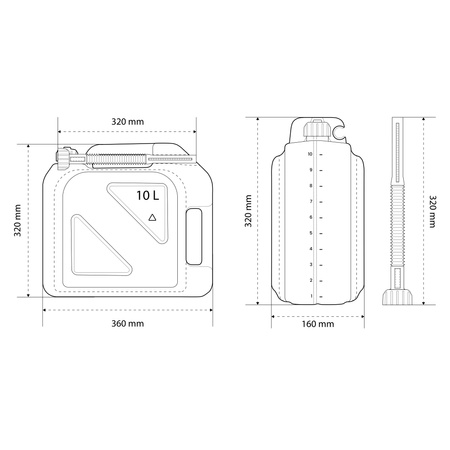 Kraftstoffkanister mit zwei Griffen und Auslaufrohr 10L