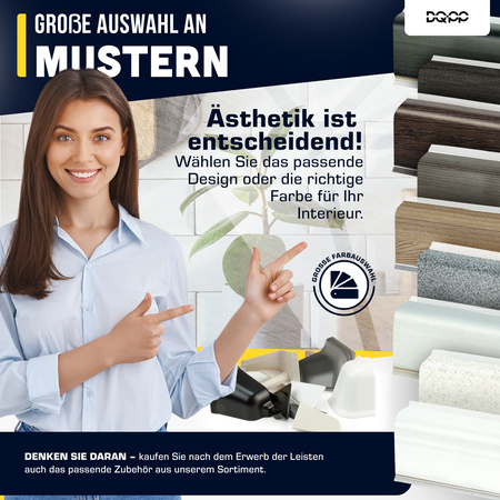 1,5m 2m+1m Abschlussleiste Winkelleiste Wandabschlussleiste PVC 37mm ANTHRAZIT mit Montage Schrauben GRATIS