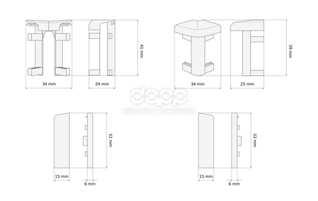 50mm Endstück Rechts BRAUN 1 Stk.