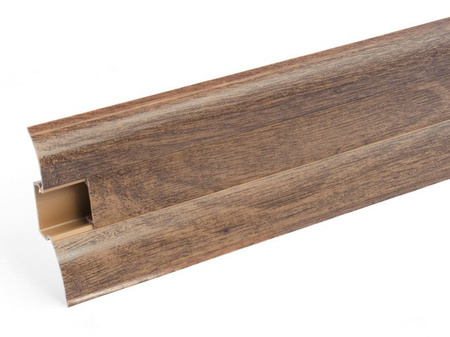 2m Fussleiste 62mm EICHE TABAK Fußleiste Leiste Sockelleiste Laminatleiste Bodenleiste PVC + Montagematerial GRATIS