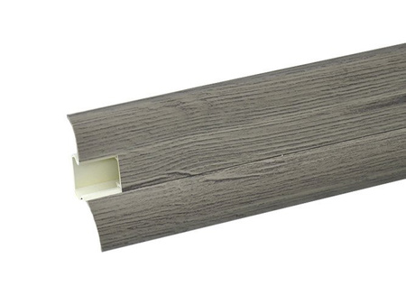 2m Fussleiste 62mm EICHE DUNKEL Fußleiste Leiste Sockelleiste Laminatleiste Bodenleiste PVC + Montagematerial GRATIS