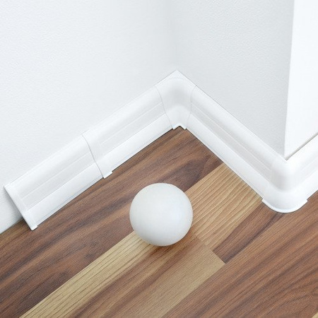 2m Fussleiste 62mm WEISS Fußleiste Leiste Sockelleiste Laminatleiste Bodenleiste PVC + Montagematerial GRATIS