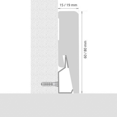 2,5m Sockelleiste Bodenleiste Leiste MDF 80x15mm WEISS