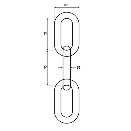 Edelstahl Rundstahlkette DIN 766 16mm