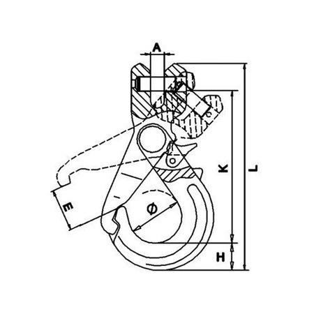 Sicherheitshaken mit Gabel 7/8mm Güteklasse 8