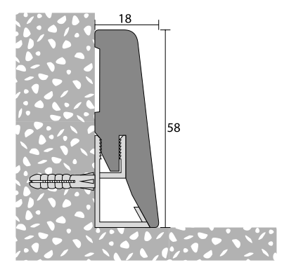 2,5m Sockelleiste Bodenleiste Leiste MDF 58x18mm BUCHE