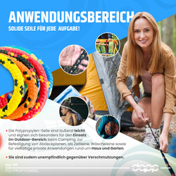 Polypropylenseil 2mm Schnur Polypropylen Seil Tauwerk Flechtleine WEISS