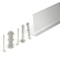 2m Fussleiste aus Aluminium 80mm