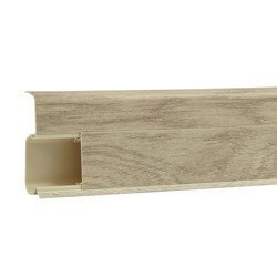 2,5m Fussleiste PVC 55mm Eiche Belweder + Montagematerial Gratis