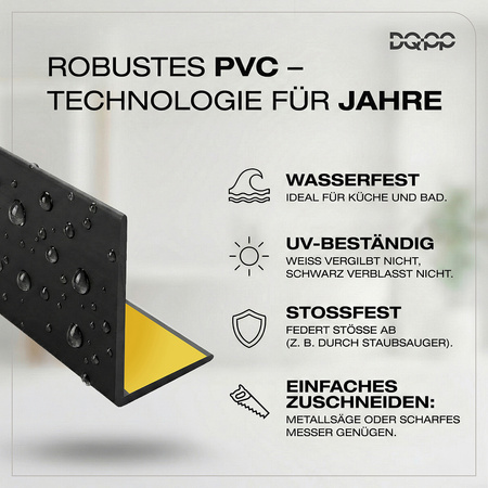 Selbstklebender PVC-Winkel für Außenecken 15×15mm Weiß 2m