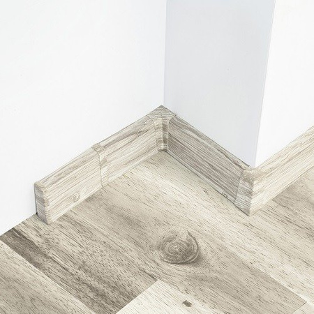 2,5m Fussleiste 55mm EICHE HUSKY + Montagematerial GRATIS!