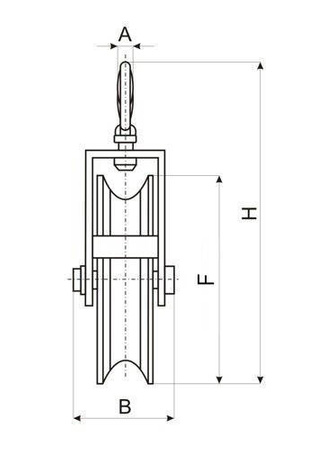 SEILROLLE mit HAKEN Umlenkrolle Blockseilrolle 150mm