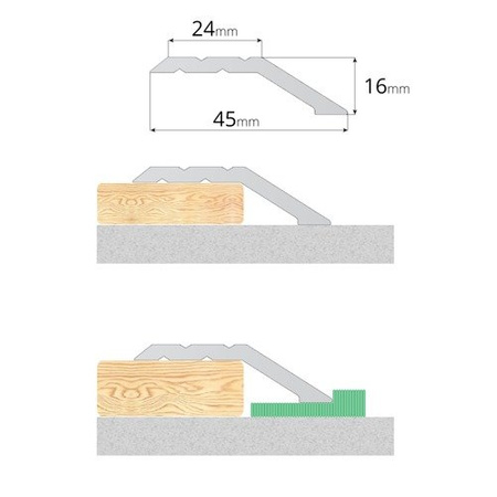 200cm Ausgleichsprofil 16mm GOLD