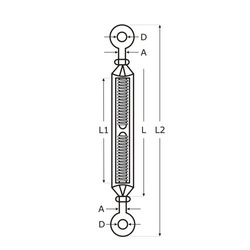 Spannschloss Edelstahl Öse Öse V4A Wantenspanner Spannschraube Drahtspanner M20
